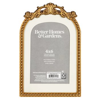 Better Homes & Gardens 4x6 Primrose Tabletop Picture Frame, Gold