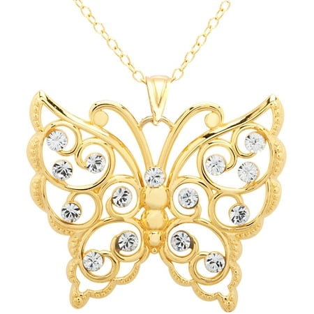 Luminesse Ss/18kpl Btrfly With Crystal Pendant