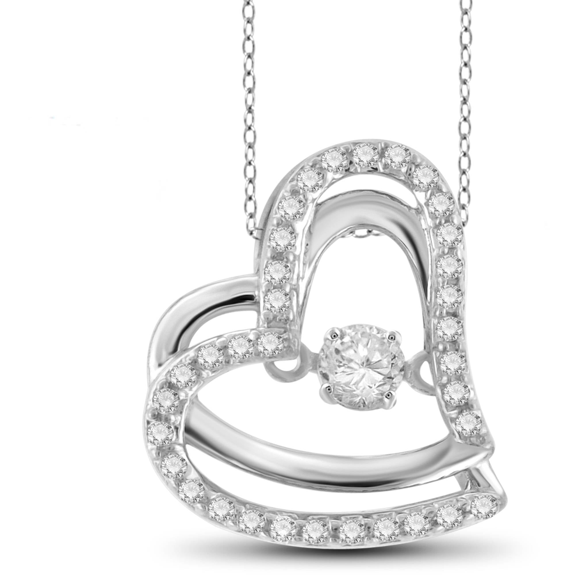 Diamonds in the Sky 1 4 Carat T.W. White Diamond 10kt White Gold Fancy Heart Pendant by Diamonds in the Sky