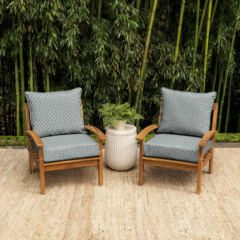 Arden Selections earthFIBER Outdoor Deep Seat Cushion Set 24 x 24 Water repellent Fade Resistant Deep Seat Bottom and Back Cushion for Chair Sofa