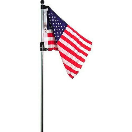 SeaSense 26' / 48' Red Synthetic Telescoping Flagpole with U.S. Flag