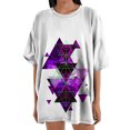 thumbnail image 1 of Blusa informal de manga corta con estampado geométrico de manga corta para mujer Fridja  gope2924, 1 of 1