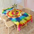 thumbnail image 3 of Colorful Rainbow Tie Dye Spiral Pattern Rectangle Tablecloth 60"x120",Waterproof Polyester Rectangle Table Cloth, Wipeable Spillproof Polyester Tablecloth for Dining, Camping, Indoor and Outdoor, 3 of 6