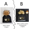 thumbnail image 4 of Sombrero para bebé recién nacido, de moda, dorado, plata, dulce Corazón, oreja, letras, bebé, pelusa, Pompón, gorra para niño, 4 of 4