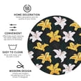 thumbnail image 3 of Picia Lilies Flowers Printed Leather Coasters for Drinks, 4" Drink Coasters Set of 4 for Tabletop Protection, Handmade Luxurious Home Décor and Housewarming Gift -Round Shape, 3 of 6