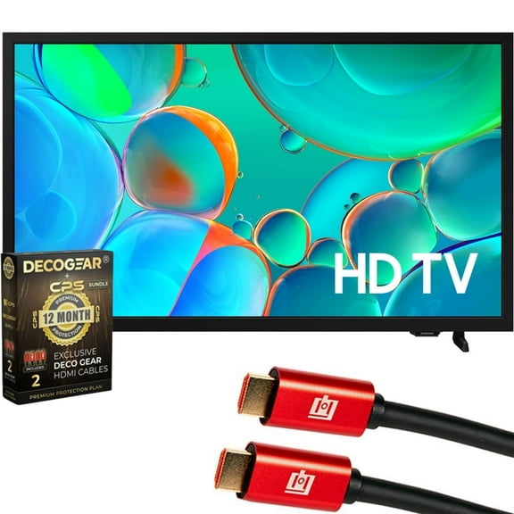 Samsung 32 inch HD H5000F 720P Smart TV (2025) CPS Exclusive 1-Year Protection, 2x HDMI Cables & Deco Gear Complete Home Theater Beginner's Guidebook