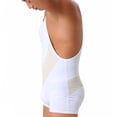 thumbnail image 4 of Yuanlook Men Swimsuit for Men,One Piece Tight Slimming Fitting Bodysuit Bathing Suit Tummy Control Swimwear for Beach Vacation Poolside - White - M, 4 of 9