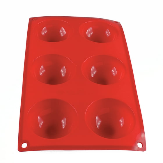 2.7 Oz, Hemisphere High Heat Silicone Baking Mold, 6 Cavities, Comes In Each