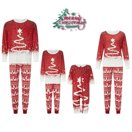 

Christmas Family Matching Pajamas Set Adult Kids Baby Snowflake Elk Print Tops+Pants Set Pjs Sleepwear Loungwear Outfit
