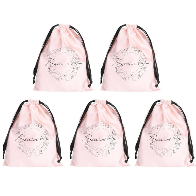 Leylor Storage Bag- 5Pcs Dust?Proof Polyester Drawstring Bag Jewelry Underwear Cosmetics Storage Bags Pink