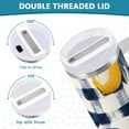 thumbnail image 3 of Yayeee 40oz Stainless Steel Tumbler with Straw and Handle Double-Wall Insulated Travel Water Bottle, Beige Plaid Lemon, 3 of 8