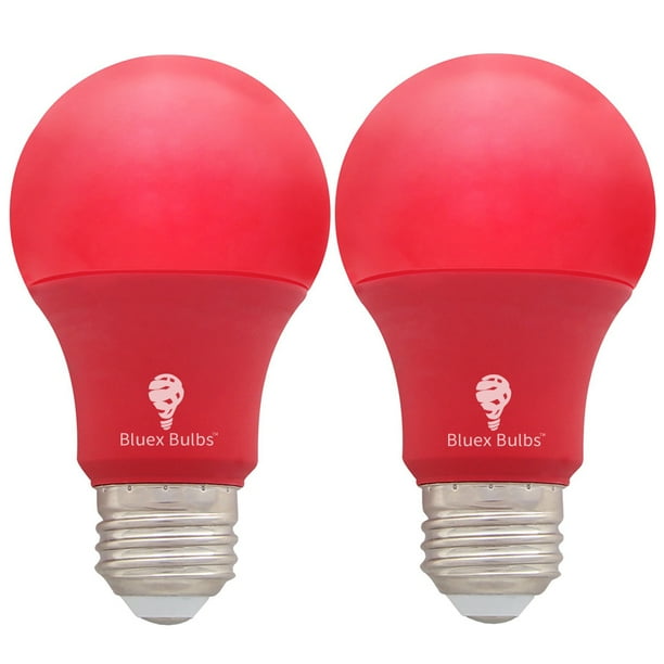 2 Pack Bluex Led A19 Red Light Bulb 9w 60watt Equivalent E26 Base Red Led Lights Party Decoration Porch Home Lighting Holiday Lighting Decorative Illumination Walmart Com Walmart Com