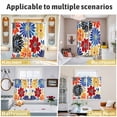 thumbnail image 6 of Ethnic Spring Floral Kitchen Curtains Small Short 39 Inch Length, Summer Colorful Botanical Grommet Top Bedroom Living Room Curtains, Light Filtering Cafe Curtain Drapes 2 Panels Set 55''x39'', 6 of 9