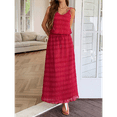 thumbnail image 4 of Women'S Vacation Casual Style Sling Seaside Long Skirt Going Out Set 2 Piece Outfits Red XL, 4 of 7