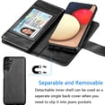thumbnail image 3 of Galaxy A13 5G Case, A13 5G Wallet Case, Samsung Galaxy A13 5G 6.5 inchs PU Leather Case, Tekcoo Luxury Cash Credit Card Slots Folio Flip Cover [Detachable Magnetic Case] & Kickstand - Black, 3 of 6