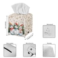 thumbnail image 3 of Psesaysky Modern Tissue Box Cover Square PU Leather Car Tissue Holder Waterproof Facial Paper Organizer Dispenser for Bathroom, Vanity Countertop, Tabletop, Kawaii Snowman, 3 of 7