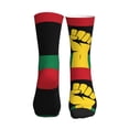 thumbnail image 2 of Women's Men's Black Power African Flag Colorful Novelty Pattern Crew Athletic Socks, 2 of 7