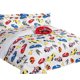 thumbnail image 1 of Juego de edredón de 6 piezas tamaño doble, fácil de lavar, con estampado de camión de bomberos de Londres, súper suave, con sábanas y almohada, peluche decorativo para niños, niñas y niños., 1 of 8