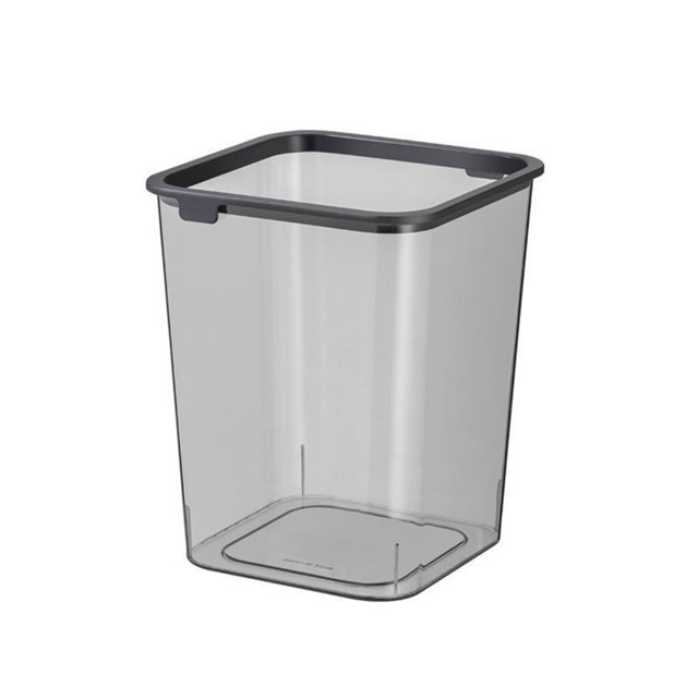 Bewildely Space Trash Can With Large Capacity Light For Storage Storage Storage Paper Design Stylish Office Bedroom Bucket Suministros de limpieza para el hogar Gris avanzado 27*22*2 CM