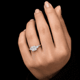 thumbnail image 4 of Diiro Princess Moissanite Engagement Ring for Women 925 Sterling Silver Wedding Bridal Ring Side Stone Round Moissanite with Twisted Pave Band, 4 of 7
