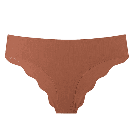 Fulorrnie Underwear for Women Breathable Cheeky Seamless Comfort Panty Sport Bikini Banded Waist Elastic Panties Brick Red L