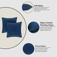 thumbnail image 6 of A1HC Set of 2 Luxurious Soft Velvet Throw Pillow Covers Only, 20"x20", Royal Blue, Decorative Cushion Covers with Hidden YKK Zipper for Sofa or Bed, 6 of 7