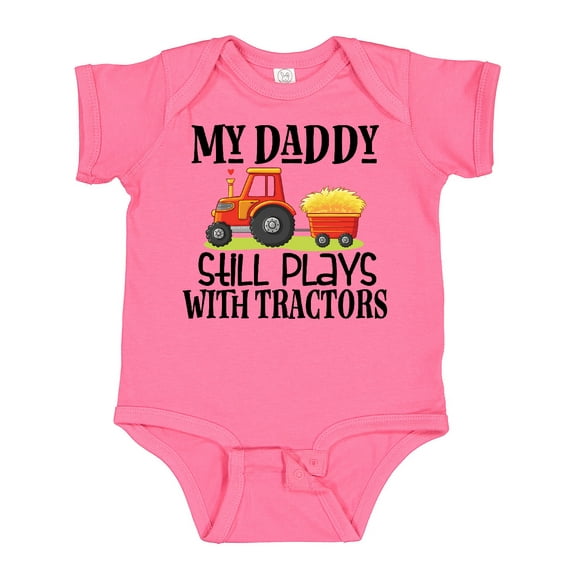 Inktastic Farming Daddy Plays with Tractors Boys or Girls Baby Bodysuit