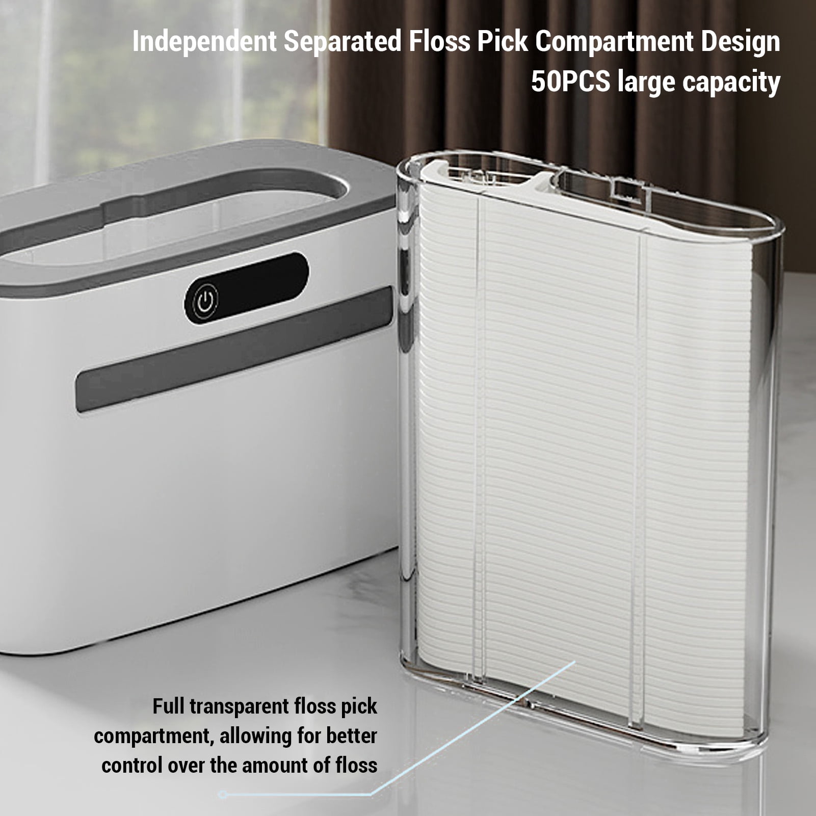 Nieyigj Automatic Floss Pick Dispenser Infrared Sensing Auto Electric Floss Holder with 100 Flossers