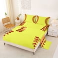 thumbnail image 2 of Erosebridal Baseball Softball Queen Sheet Sets for Kids, Sport Game Bed Set, 1 Flat Sheet, 1 Fitted Sheet and 2 Pillowcases, 2 of 5
