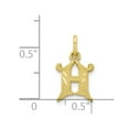 thumbnail image 3 of 10k Yellow Gold Initial H Charm, 3 of 4