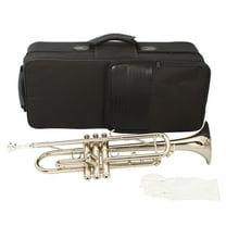 Ktaxon New B Flat Silver Bb Trumpet for Concert Band with Case