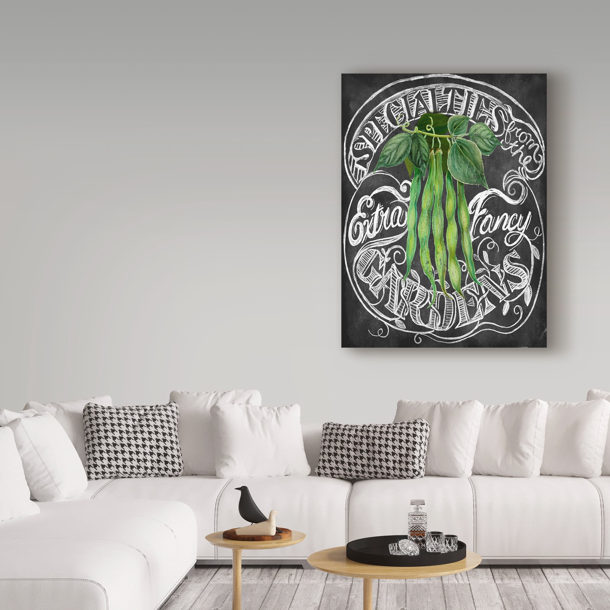 Trademark Fine Art 'Chalkboard Green Beans' Canvas Art by Art Licensing Studio