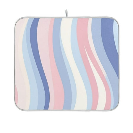 

Yayeee Dish Drying Mat for Kitchen Counter 16 x18 Microfiber Absorbent Pad Abstract Pink