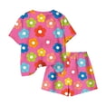 thumbnail image 6 of Amidoa Girls Summer 2 Piece Outfits Floral Cute Short Sleeve and Elastic Waist Shorts Kids Clothing Set Hot Pink Size Hot Pink Size 8, 6 of 6