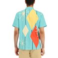 thumbnail image 3 of Lars Amadeus Men's Casual Printed Color Block Point Collar Short Sleeves Shirts, 3 of 6