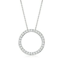 Ross-Simons 2.25 ct. t.w. CZ Open Eternity Circle Pendant Necklace in Sterling Silver, Women's, Adult