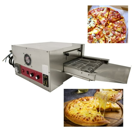 12" Pizza Oven Machine Desktop Chain Electric Heating Straight Tube Commercial 1PH 6000W 220V