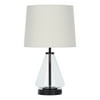 Better Homes & Gardens Glass with Black Base Table Lamp, 18  H