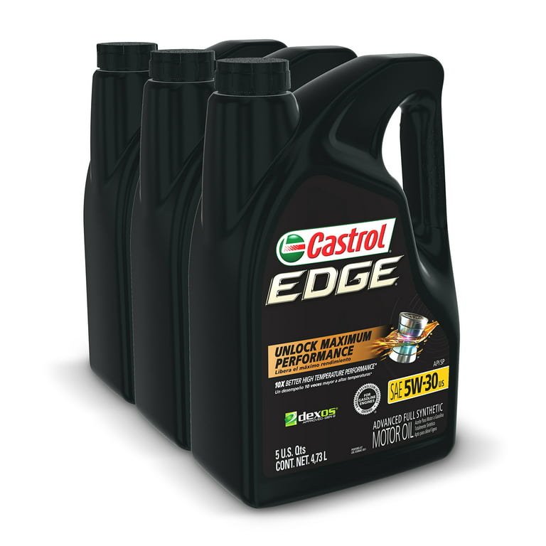 Castrol Edge 5W-30 Advanced Full Synthetic Motor Oil, 5 Quarts, Case of 3 