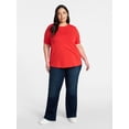 thumbnail image 2 of Terra & Sky Women's Plus Size Crewneck Tee with Short Sleeves, Sizes 0X-5X, 2 of 5