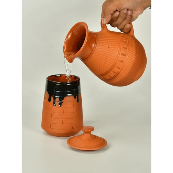 Sowpeace Terracotta Water Jug: Artisan Elegance for Home & Kitchen