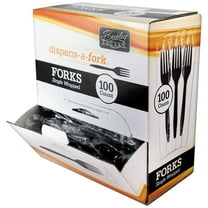Berk Dispens-a-Fork Individually Wrapped Medium Plastic Black 100/Box BEP90202