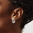 thumbnail image 3 of Auriga 14k White Gold Diamond Hinged Hoop Earrings for Women, 3 of 6