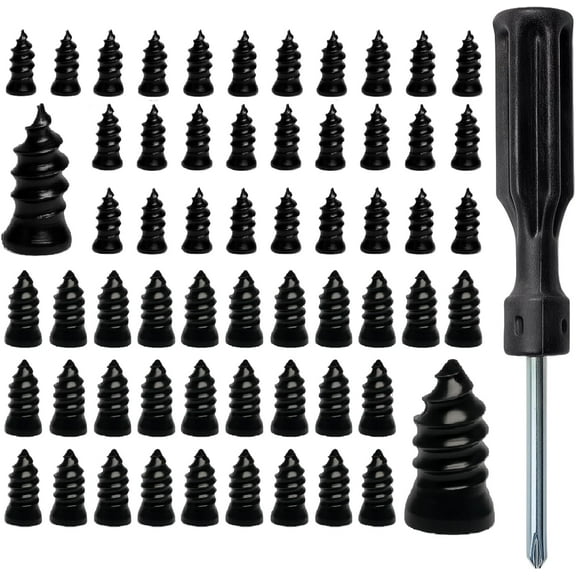 40 PCS Tire Repair Rubber Nails, Reliable Screw in Tire Repair Plugs with a Screwdriver, Tire Repair Screws, Self-Service Tire Plugs Screw Type, Tire Repair First Aid Kit for Car, Motorcycle, Truck