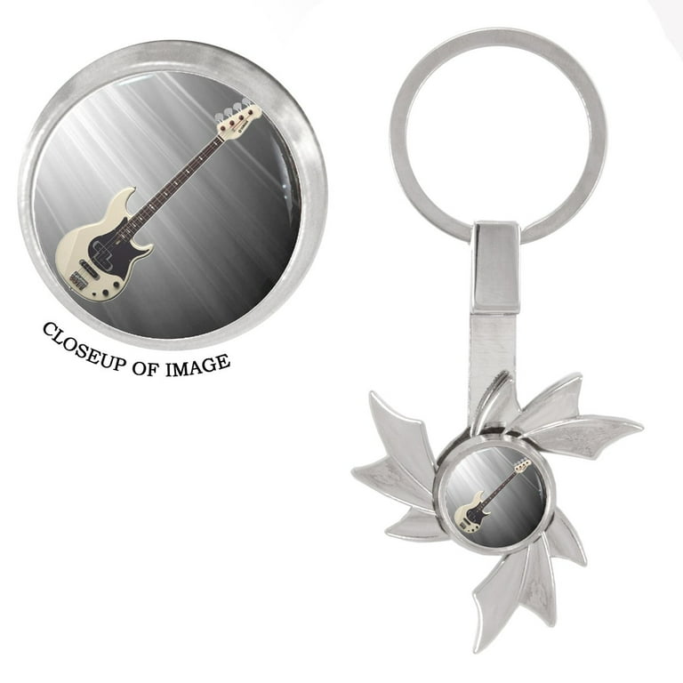 A Bass Guitar Fidget Spinner Keychain