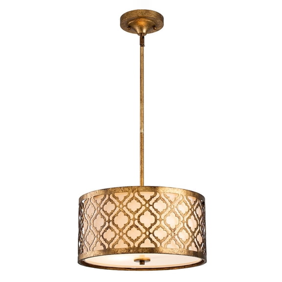 Lucas McKearn Arabella 16" 2-Light Metal Medium Pendant and Semi Flush in Gold