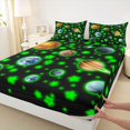 thumbnail image 3 of Feelyou Kids Earth Planet Full Size Sheets, Neon Green Stars Bed Sheets, 4pcs, 3 of 7