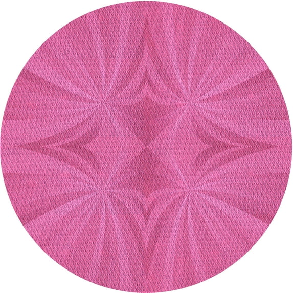 Ahgly Company Indoor Round Patterned DeepPink Area Rugs, 6' Round
