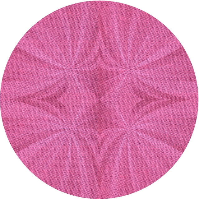 Ahgly Company Tapis d'Intérieur Ronds Transitionnels Lavables à la Machine, Rose Foncé, 5 Pieds Rond