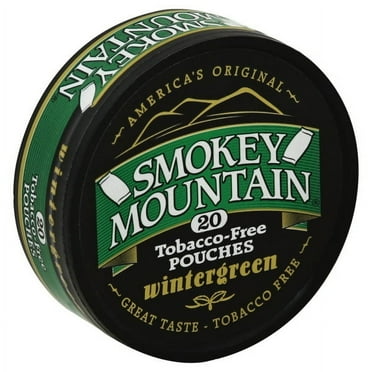 Smokey Mountain Herbal Snuff - Tobacco & Nicotine Free - 1 Can -Wintergreen POUCH